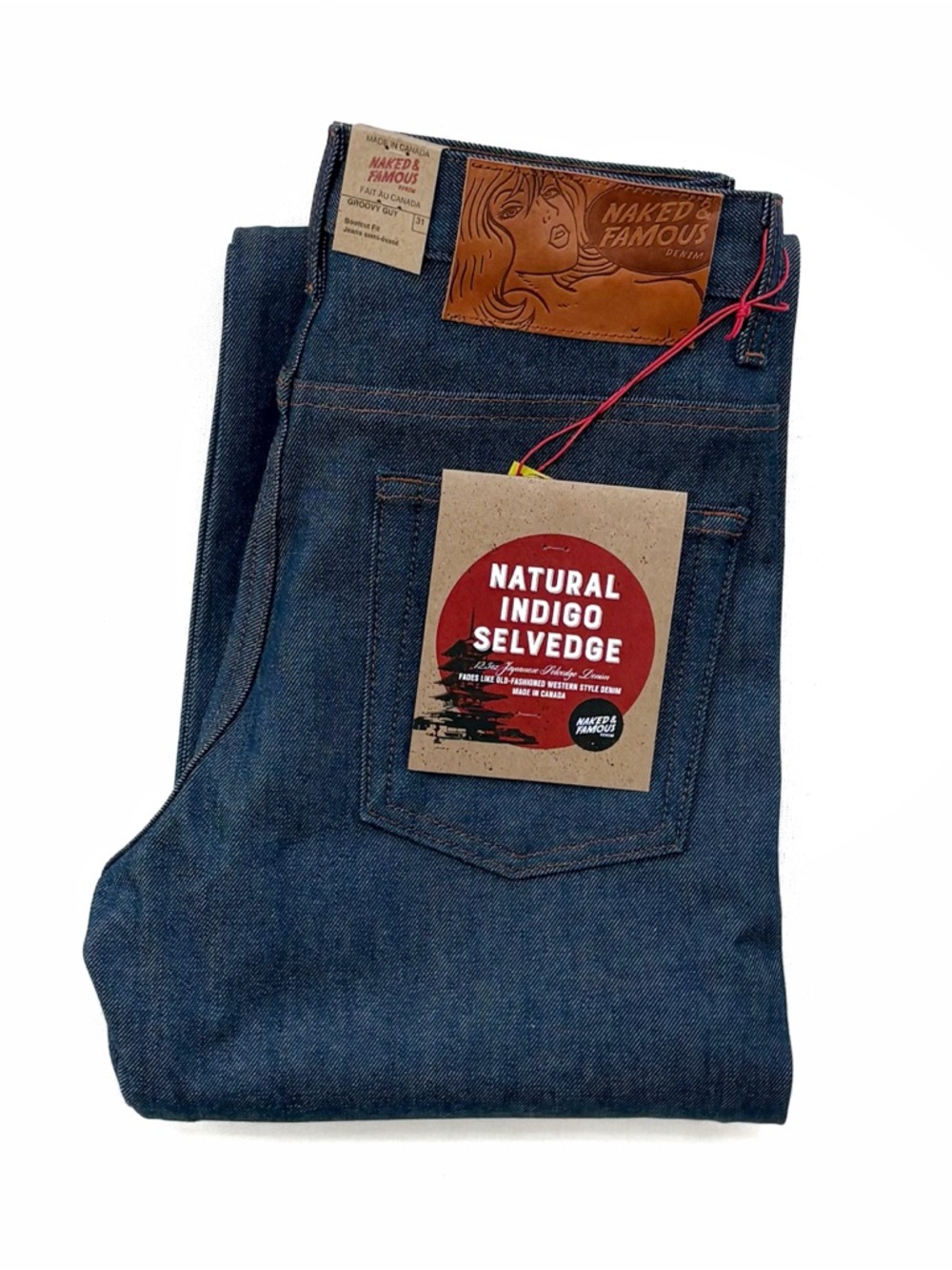 NWT Naked & Famous Denim Groovy Guy Natural Indigo Selvedge